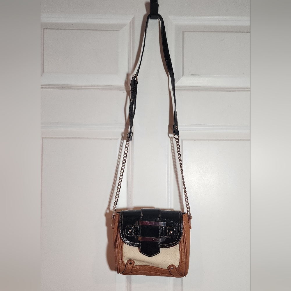Nine West Stylish Black and Tan Women's Small Crossbody Bag